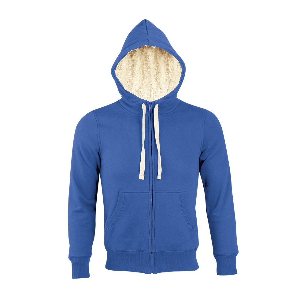 Sherpa Unisex Kapuzen-Jacke Mit "Sherpa"-Futter in Farbe Royal blue