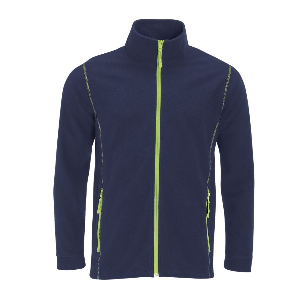 Nova Men Herren Fleece Jacke in Farbe Navy / Apple green