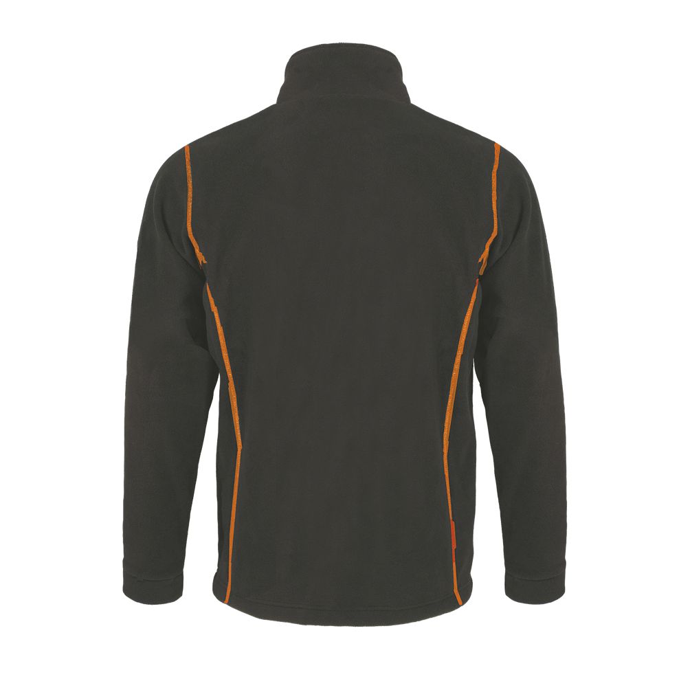 Nova Men Herren Fleece Jacke in Farbe Charcoal grey / Orange