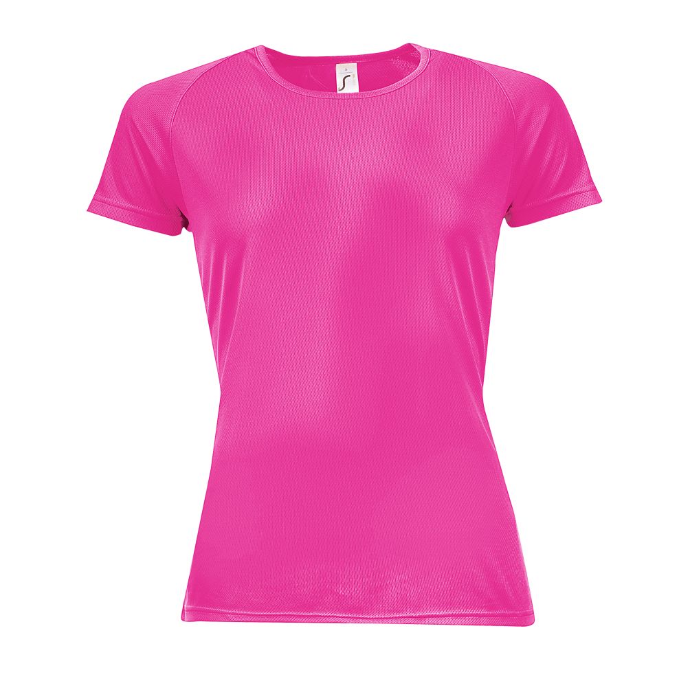 Sporty Women Damen Sport T-Shirt in Farbe Neon pink 2