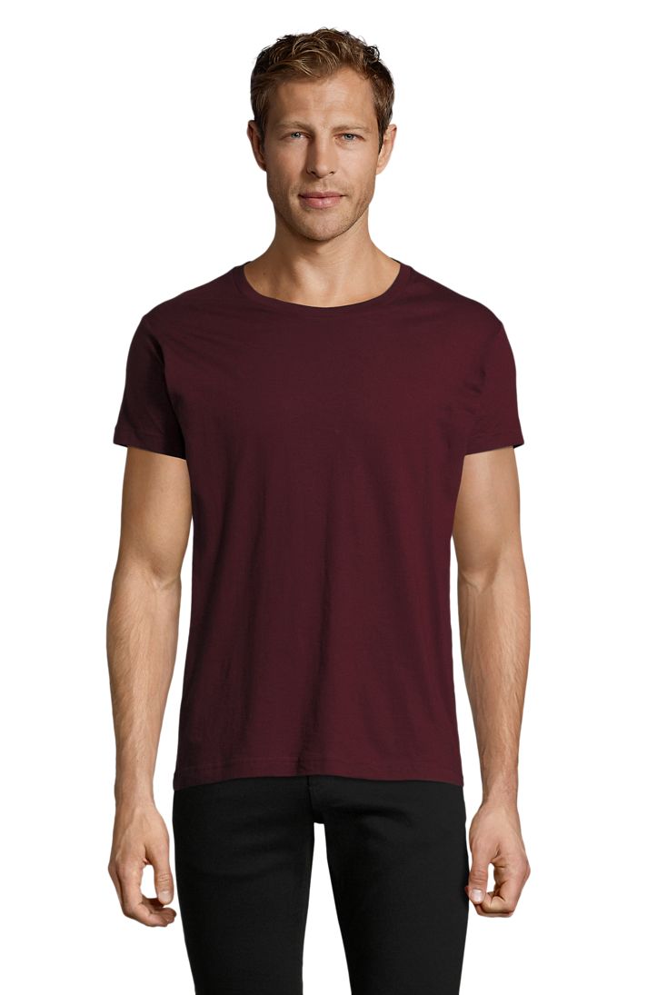 Regent Fit Herren Rundhals T-Shirt Fitted in Farbe Oxblood