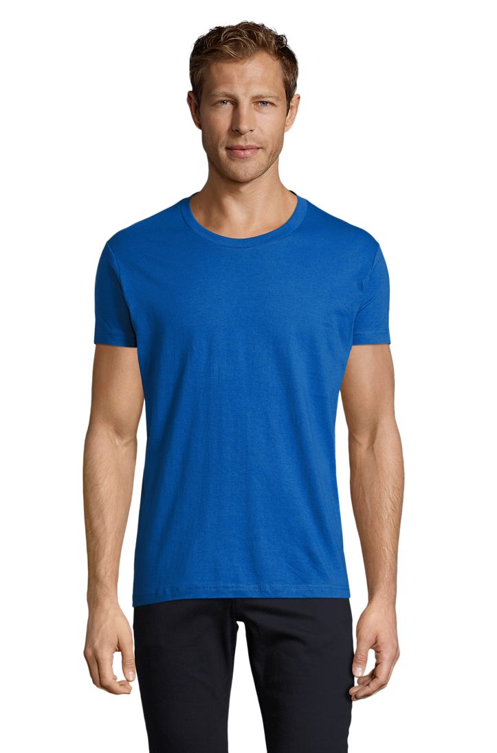 Regent Fit Herren Rundhals T-Shirt Fitted in Farbe Royal blue