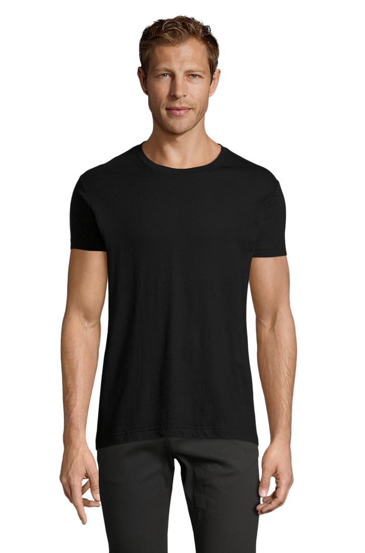 Regent Fit Herren Rundhals T-Shirt Fitted in Farbe Deep black
