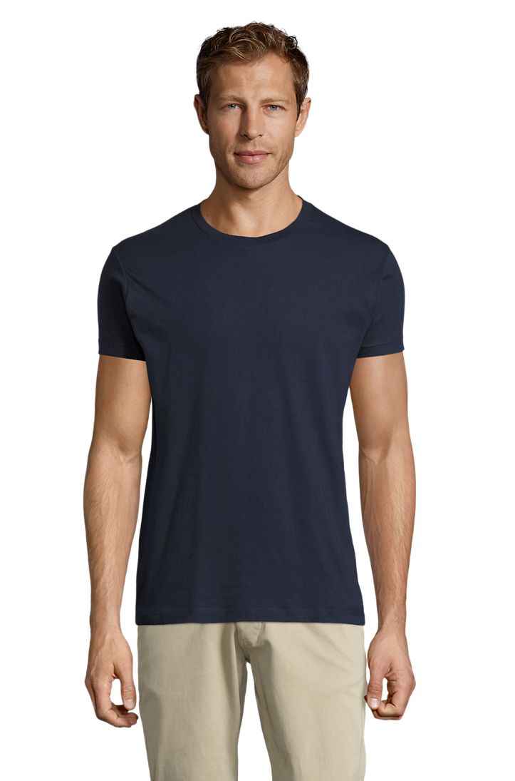 Regent Fit Herren Rundhals T-Shirt Fitted in Farbe French navy