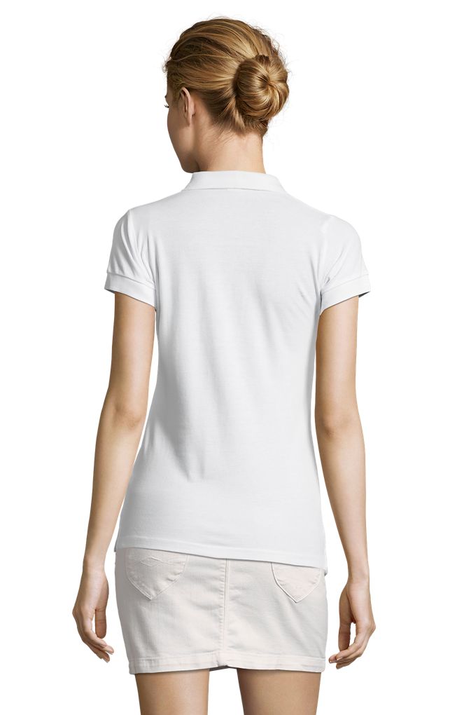 Portland Women Damen Poloshirt Kurzarm in Farbe White