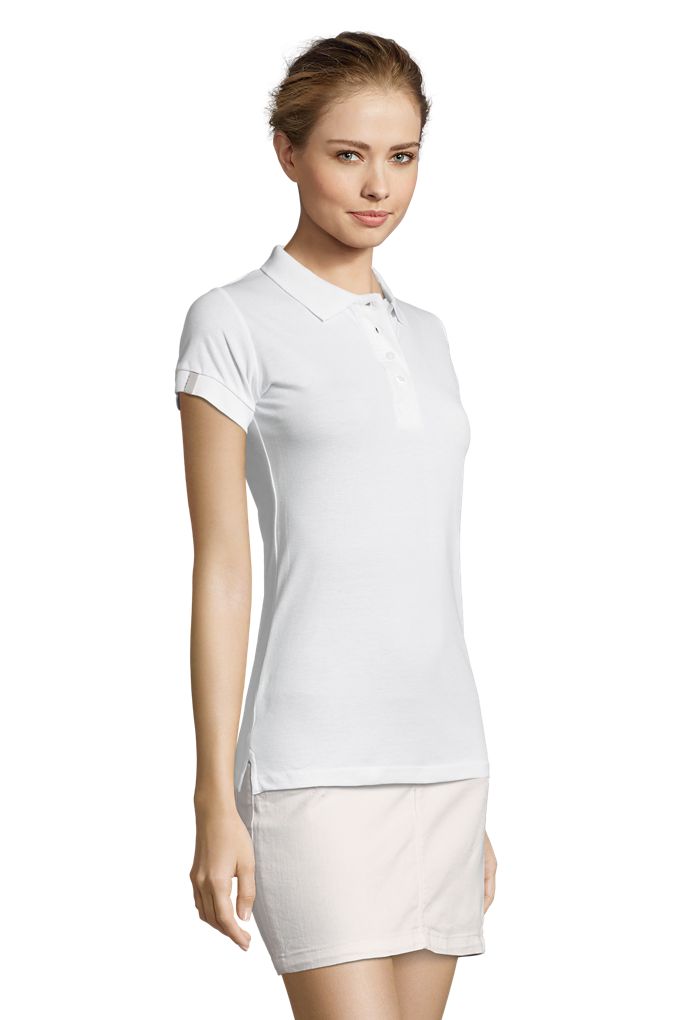 Portland Women Damen Poloshirt Kurzarm in Farbe White