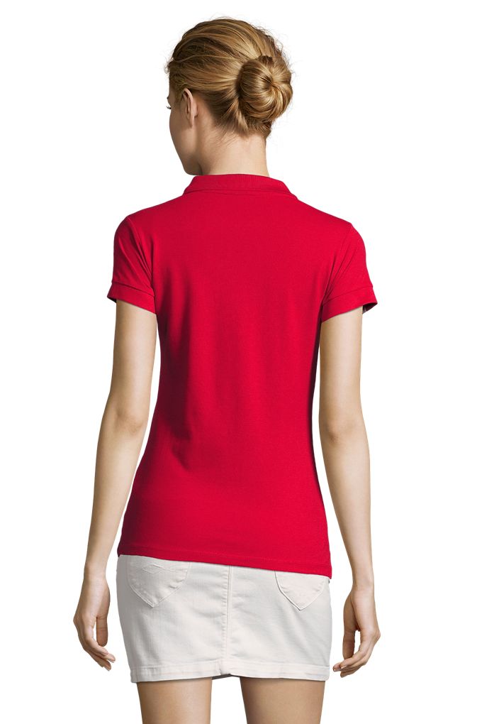 Portland Women Damen Poloshirt Kurzarm in Farbe Red