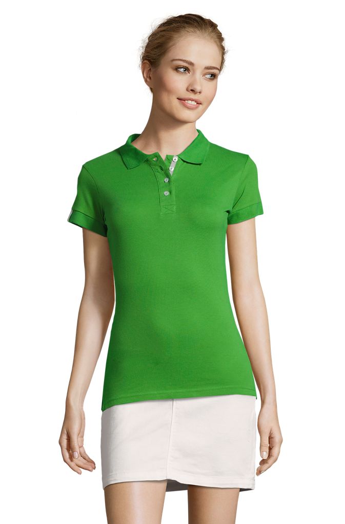 Portland Women Damen Poloshirt Kurzarm in Farbe Bud green