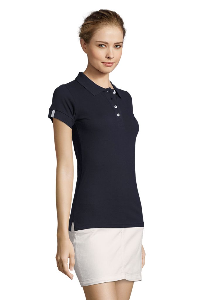 Portland Women Damen Poloshirt Kurzarm in Farbe French navy