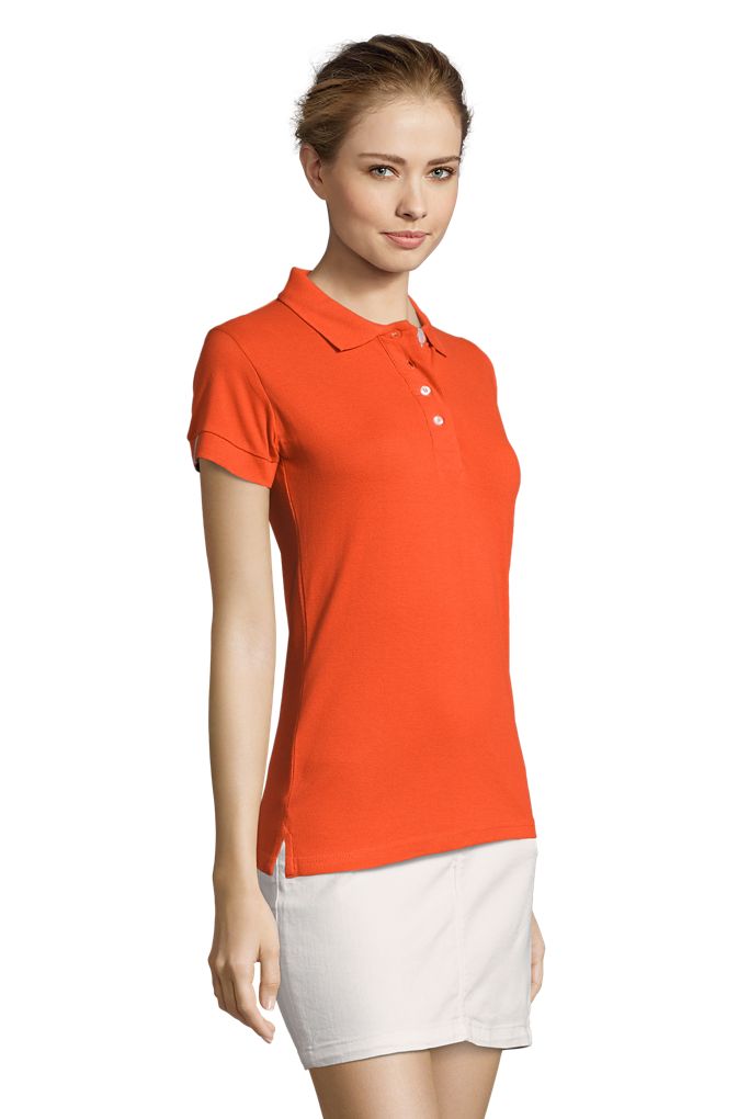 Portland Women Damen Poloshirt Kurzarm in Farbe Burnt orange