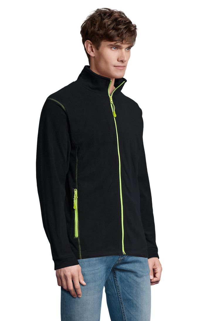 Nova Men Herren Fleece Jacke in Farbe Navy / Apple green