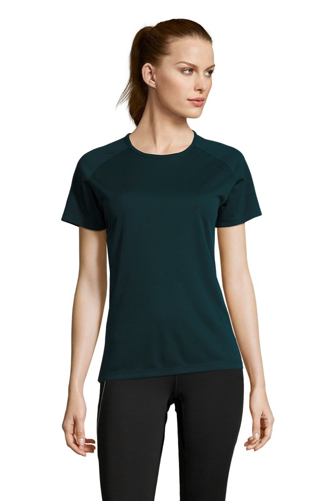 Sporty Women Damen Sport T-Shirt in Farbe Petroleum blue