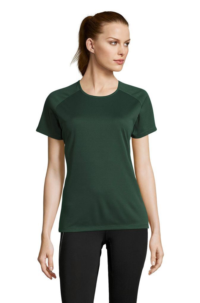 Sporty Women Damen Sport T-Shirt in Farbe Forest green
