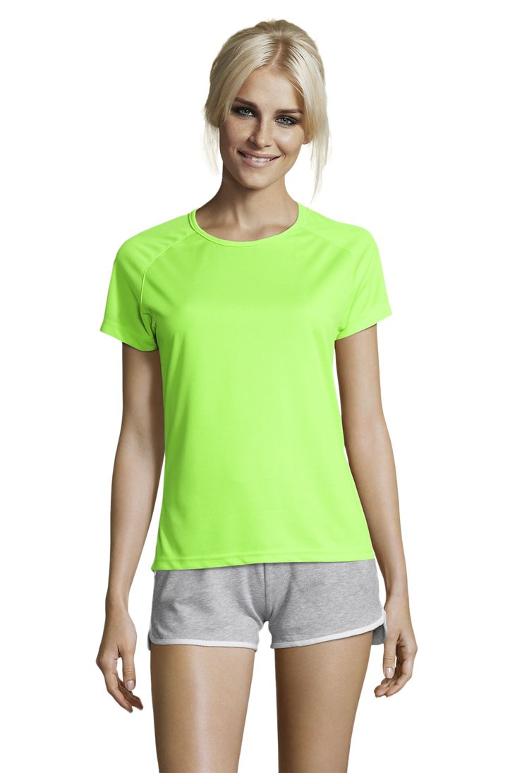 Sporty Women Damen Sport T-Shirt in Farbe Neon green