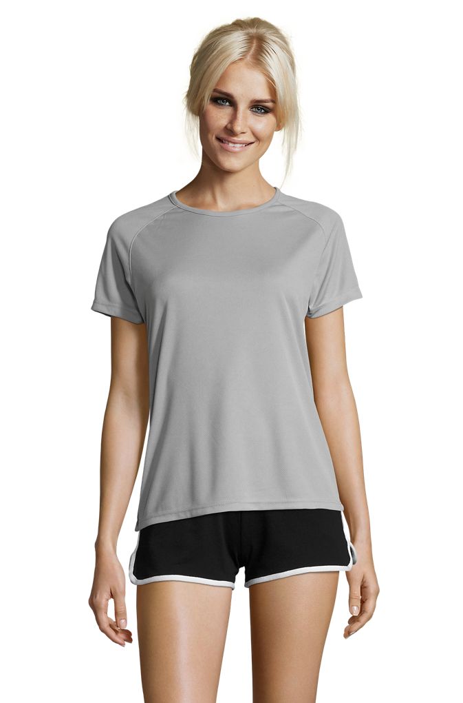 Sporty Women Damen Sport T-Shirt in Farbe Pure grey
